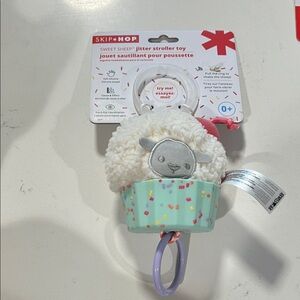 Skip Hop Plush Sheep Stroller Rattle in White, Mint & Lavender